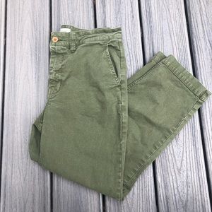 Madewell Olive Green Cropped Pants Mid Rise